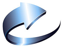 shining blue steel arrow turning right